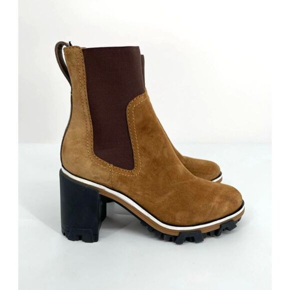 Rag & Bone Shiloh High Heeled Boot Chunky Lug Sole Boot Size 38 / 8 golden brown - Picture 4 of 10